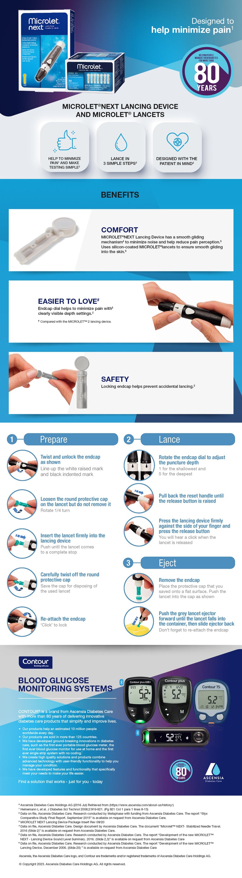 MICROLET®NEXT Self Monitoring Blood Glucose Test Lancing Device [HK Label Authentic Product]