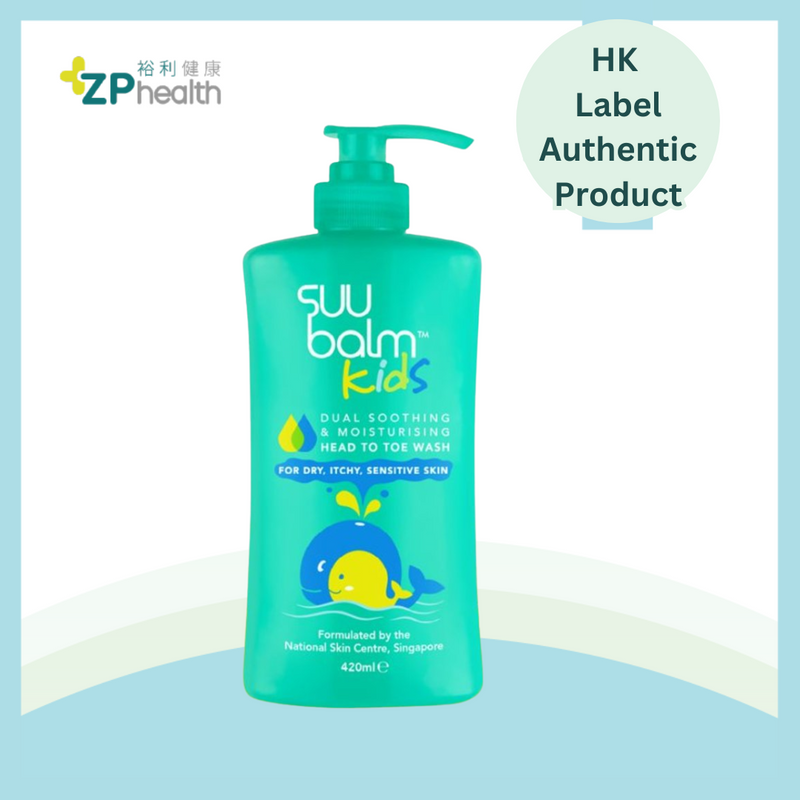 Suu Balm Kids Dual Soothing & Moisturising Head-to-Toe Wash 420ml [HK Label Authentic Product]