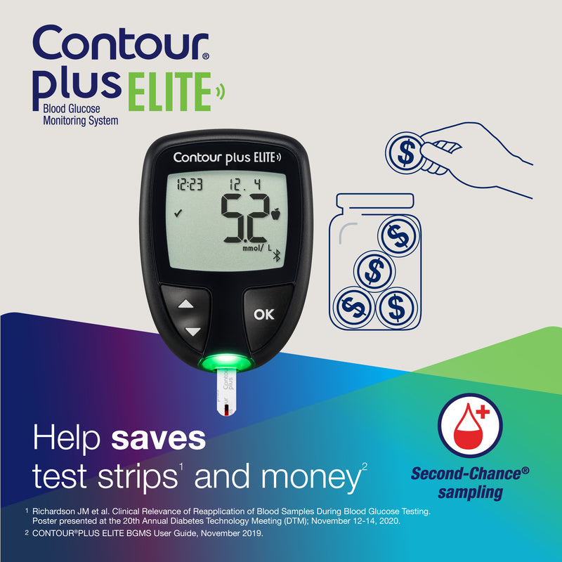 CONTOUR®PLUS ELITE Self Monitoring Blood Glucose Meter Set (with free gift) [HK Label Authentic Product] Expiry: 20241201