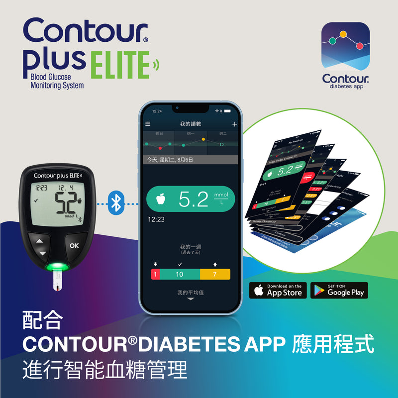 CONTOUR®PLUS ELITE Self Monitoring Blood Glucose Meter Set (with free gift) [HK Label Authentic Product]