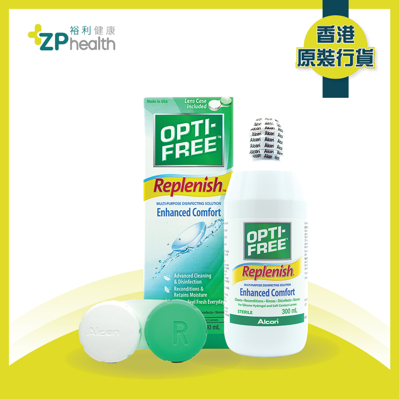 OPTI-FREE® RepleniSH® 300ml 單支装隱形眼鏡護理藥水 [香港原裝行貨] [到期日: 2024年5月31日]